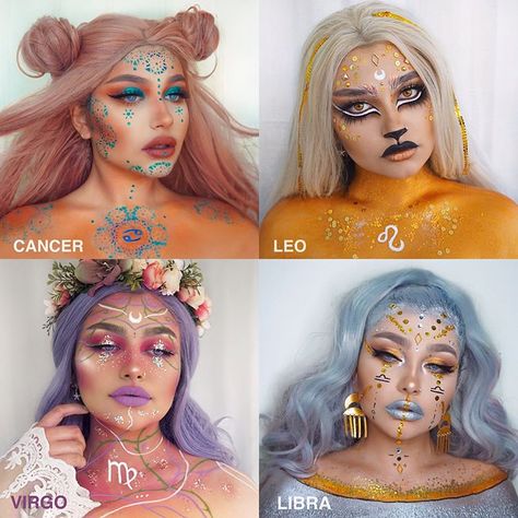 ZODIAC SERIES💜 Which look is your favorite?👯 Libra Makeup Looks, Libra Makeup, Zodiac Sign Makeup, Zodiac Makeup, Makeup Tiktok, Libra Art, Makeup Pictorial, Episode Choose Your Story, Makeup Challenges