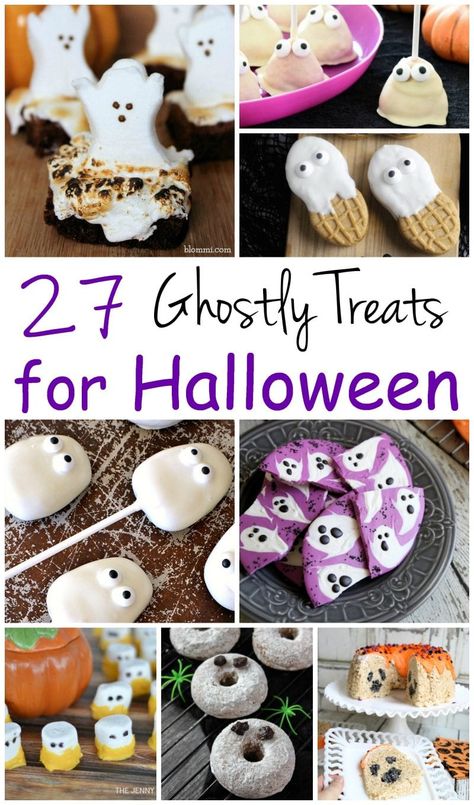 27 Ghostly Treats for Halloween Ghost Desserts, Easy Claw Clip Hairstyles, How To Make Ghosts, Ghost Treats, Treats For Halloween, Creepy Halloween Food, Halloween Themed Birthday Party, Halloween Arts, Claw Clip Hairstyles