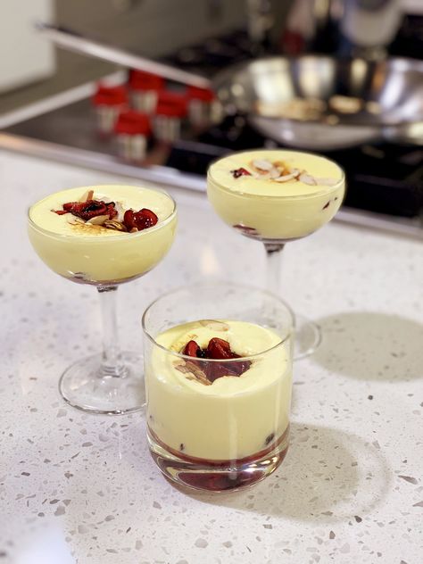 Bougie Food Recipes, Amaretto Custard, Amaretto Desserts, Amaretto Dessert Recipes, Amaretto Mousse, Desserts With Amaretto, Cherry Amaretto, Recipes With Amarena Cherries, Chocolate Cherry Amaretto Cake