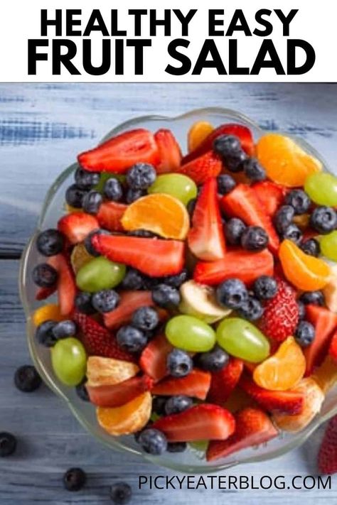 This healthy and easy fruit salad recipe is so simple to make, and you can use any fruits you like (or that are in season!) It’s super versatile: perfect for a brunch side-dish, on-the-go snack, or healthy dessert. Ready in less than 15 minutes and kid-friendly too! Healthy Fruit Salad Recipes, Breakfast Fruit Salad, Salads For Kids, Easy Fruit Salad, Easy Fruit Salad Recipes, Healthy Fruit Salad, Dressing For Fruit Salad, Breakfast Fruit, Fruit Salad Recipe