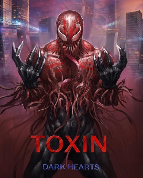 Toxin, son of the Carnage Symbiote, & grandson of the Venom Symbiote. Marvel Toxin, Toxin Symbiote, Toxin Marvel, Symbiote Suit, Carnage Marvel, Symbiotes Marvel, Venom Art, Venom Comics, Marvel Venom