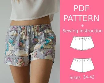 Pajamas Shorts Pattern, Shorts Pattern Free, Shorts Pajamas, Pattern Shorts, Shorts Pattern, Diy Shorts, Pattern Dress Women, Bloomers Shorts, Crochet Shorts