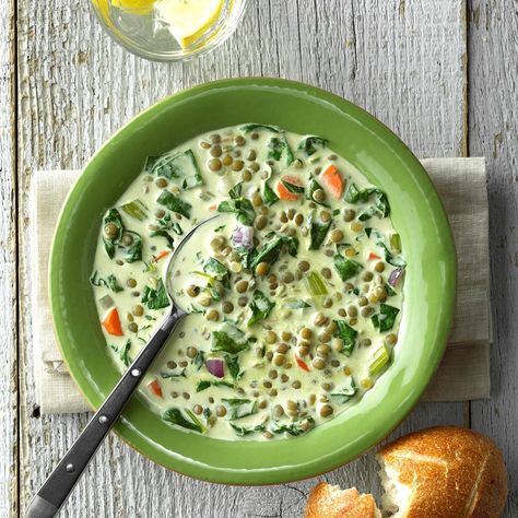 Winning Soup Recipes, Award Winning Soup, Soup Ideas, Summer Soup, Lentil Soup Recipes, Asparagus Soup, Spinach Soup, Red Lentil Soup, Andouille Sausage