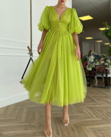 Short Sleeve Prom Dresses, Teuta Matoshi, Bitter Lemon, Prom Dresses With Pockets, Prom Dresses 2021, Long Evening Dress, Tea Length Dresses, Prom Dresses With Sleeves, Dress Prom