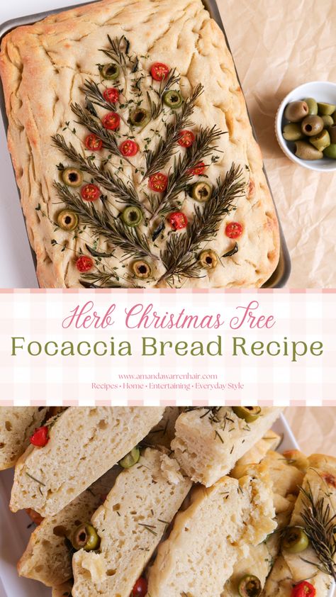 Focaccia Christmas Art, Christmas Tree Focaccia Bread, Focaccia Bread Christmas, Foccacia Christmas Tree, Focaccia Christmas Tree, Holiday Foccacia, Christmas Sourdough Focaccia, Christmas Tree Focaccia, Holiday Foccacia Bread