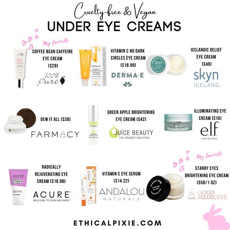 Top 30+ Cruelty-free & Vegan Eye Creams in 2022 - Ethical Pixie Affordable Eye Cream, Best Drugstore Eye Cream, Drugstore Eye Cream, Eye Vitamins, Brightening Eye Cream, Eye Skin Care, Best Eye Cream, Eye Creams, Juice Beauty