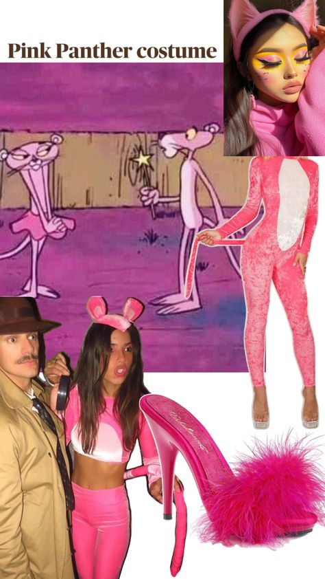 Collage of pink panther costume inspo Pink Panther Costume, Panther Costume, Pretty Halloween Costumes, Pretty Halloween, Costume Inspo, Pink Panther, Pink Panthers, Fancy Dress, Panther