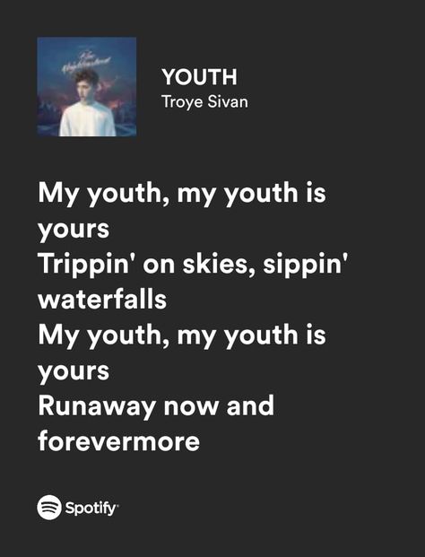 trippin on skies sippin waterfalls Troye Sivan Songs, Lyrics Wallpaper, Song Lyric Quotes, Spotify Lyrics, Troye Sivan, Song Lyric, Song Lyrics Wallpaper, Lyric Quotes, Song Lyrics