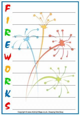 Bonfire Night acrostic poem printables                                                                                                                                                     More Bonfire Night Games, Fireworks Doodle, Fireworks Activities, Firework Poems, Bonfire Party Food, Fun Sandwiches For Kids, Fireworks Crafts, Bonfire Night Cake, Bonfire Night Wedding