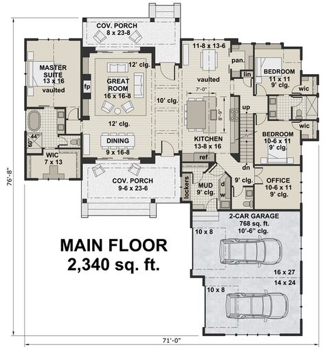 Craftsman Ranch House Plans, Smart Home Ideas, Ranch House Remodel, 3d House Plans, House Plans 3 Bedroom, Country Style House, Ranch House Plan, Monster House Plans, Ranch Style House Plans