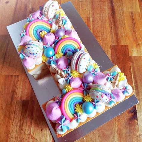 Number Unicorn Cake, Encanto Number Cake, Rainbow Number Cake, Number Cupcake Cake, Unicorn Number Cake, Cake Numbers, Square Birthday Cake, Number One Cake, Holiday Cake Decorating