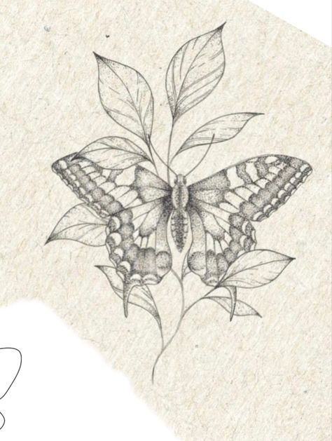 Butterflies And Leaves Tattoo, Earthy Butterfly Tattoo, Butterfly And Foliage Tattoo, Butterfly Tattoo Back Of Leg, Butterfly Forest Tattoo, Butterfly And Plant Tattoo, Butterfly With Leaves Tattoo, Butterfly Leaves Tattoo, Animal And Plant Tattoo