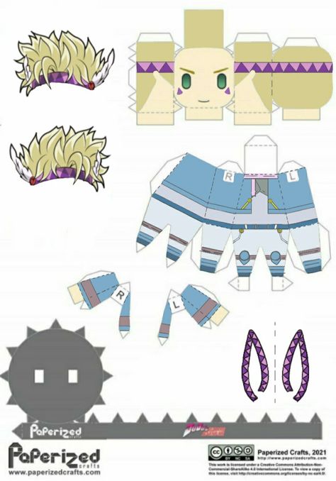 Jjba Papercraft Template, Jjba Papercraft, Jojo Papercraft, Papercraft Anime, Jojo's Bizarre Adventure Stands, Paper Figures, Anime Crafts Diy, Anime Paper, Paper Dolls Diy