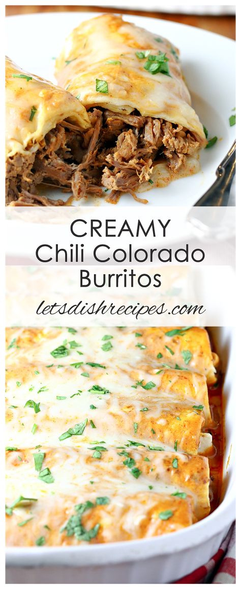 Colorado Burritos, Creamy Chili, Chili Colorado, Beef Burrito Recipe, Beef Burrito, Burrito Recipe, Traditional Chili, Burritos Recipe, Slow Cooked Beef