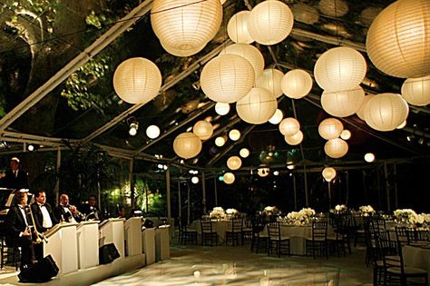 Paper lanterns above your dance floor. Wedding Reception Dance Floor, Floor Lanterns, Wedding Theme Color Schemes, Dark Wedding Theme, Floor Lantern, White Paper Lanterns, Dance Floor Wedding, Wedding Lanterns, Dark Wedding