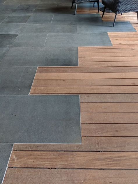 Tile And Wooden Floor Transition, Unique Floor Transitions, Concrete To Wood Floor Transition, Tiles To Wood Floor Transition, Tiles And Wood Floor Transition, Tile Floor Transition Ideas, Tile Wood Transition, Tile And Wood Floor Transition, Wood To Tile Transition