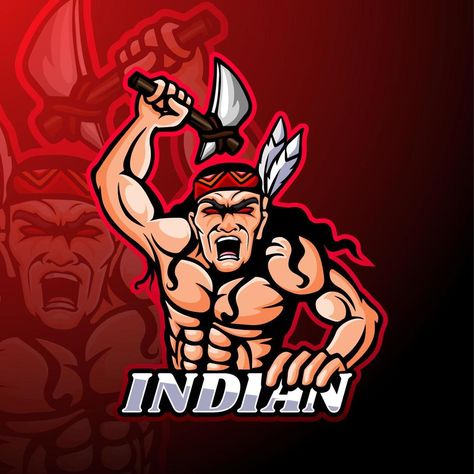 Indian esport logo mascot design Indian Mascot, Logo Mascot, Mascot Logo, Mascot Design, Indiana, Vector Art, Vector Free, Royalty, This Is Us