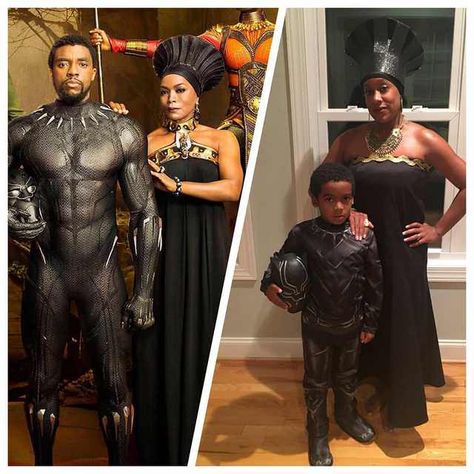 Mother/Son 'Black Panther' Halloween Costume - Imgur Panther Costume, Black Panther Costume, Black Empowerment, Black Jokes, Black Panther Party, Dc Movies, Family Cruise, Black Panther Marvel, Mother Son