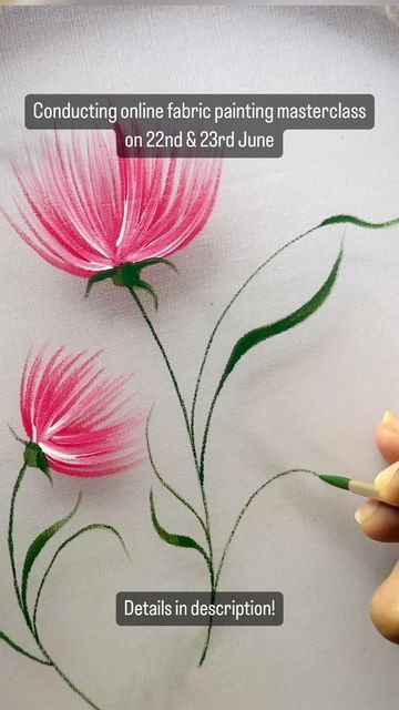 Painting Names, Painting Shading, Pichwai Lotus, Tulip Fabric Paint, Lettering Painting, Chinoiserie Painting, Freehand Painting, Loose Florals, Blending Techniques