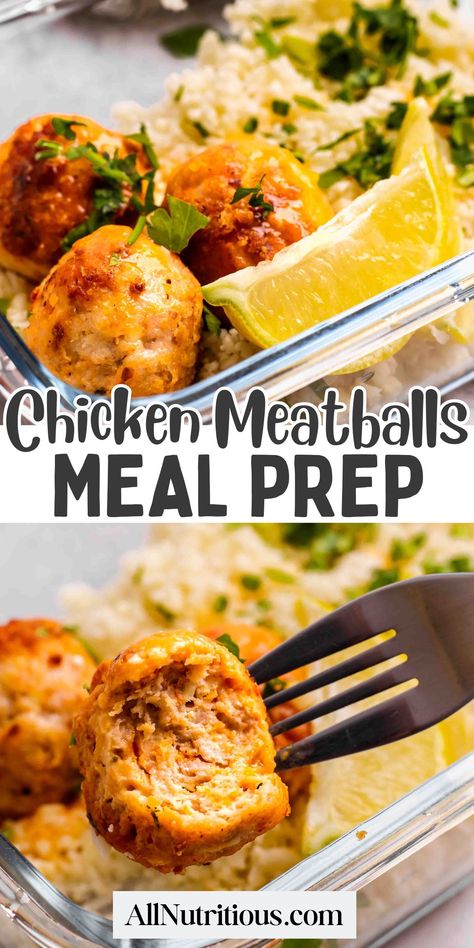 Prep ahead with these flavorful chicken meatballs! Perfect for keto meal prep, these versatile meatball recipes make delicious chicken dinner ideas any night of the week. This is an easy lunch that you can have for your low calorie recipes. Chicken Meatballs Meal Prep, Chicken Meatballs Meal, Keto Chicken Meatballs, August Meals, Macros Meals, Meatballs Meal, Macro Eating, Athlete Food, Tips For Meal Prepping