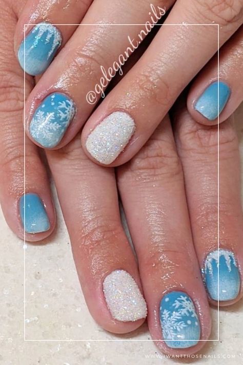 frozen nails aesthetic Elsa Inspired Nails, Elsa Nails Frozen, Ice Nails Designs, Frozen Inspired Nails, Frozen Nail Designs, Elsa Nails, Disney Frozen Nails, Frozen Nail Art, White Winter Nails