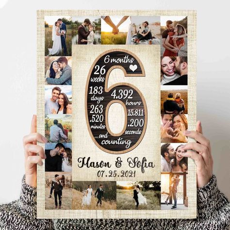 6 Month Anniversary Gift Ideas For Boyfriend, Custom Dating Anniversary Number Photo Collage Gift For Him. NOTE: Please send your photos via our email: support@magicexhalation.com and include your order number so that we can design for you as soon as possible. 6 months ~ 26 weeks ~ 183 days ~ 4.392 hours ~ 263.520 minutes ~ 15.811.200 seconds 6 months is an important milestone to celebrate a happy time that you have been together! Looking for unique 6 month anniversary gifts, why not get somethi Half Anniversary Gift For Him, 6 Months Anniversary Gift Ideas For Him, 12 Month Anniversary Gift Ideas, 6 Months Anniversary Card Ideas, 6 Months Card For Boyfriend, 6 Months Anniversary Gifts, 6months Anniversary Ideas, 6 Month Anniversary Cards, Gifts For Boyfriend 6 Month Anniversary