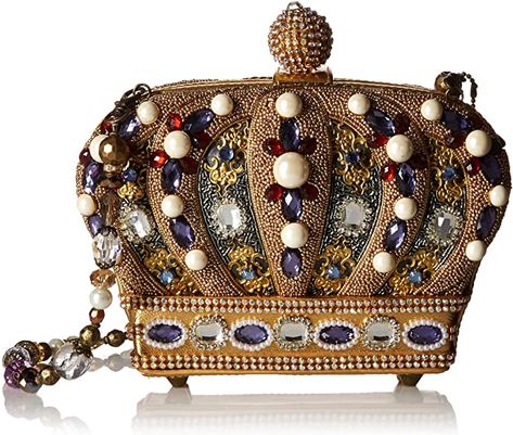 Mary Frances Purses, Mary Frances Bags, Queen Royal, Mary Frances Handbags, Unique Clutch, Crown Queen, Gold Evening Bag, Bead Inspiration, Mary Frances