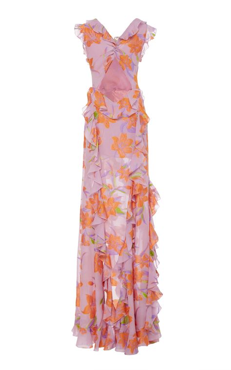 Etro Ruffle-Trimmed Silk-Georgette Dress Etro Dress, Silk Georgette Dress, Classy Dress, Fesyen Wanita, Fancy Dresses, Mode Outfits, Ruffle Dress, Chiffon Dress, Moda Operandi