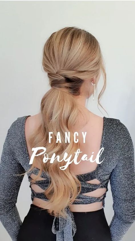 Hair Styles For Cocktail Party Night, Party Guest Hairstyles, Fancy Ponytail Hairstyles Tutorials, Hair For Cocktail Party, Formal Ponytail Hairstyles Tutorials, Cocktail Party Hairstyles, Fancy Ponytail Hairstyles, Cocktail Party Hair, Poppy Hairstyles