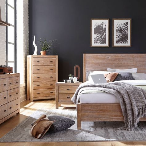 King Bed With Drawers, Wood Bedroom Sets, Wood Bedroom Furniture, Diy Furniture Ideas, Solid Wood Bed, Wood Bed, Wood Bedroom, Wood Beds, Bedroom Furniture Sets