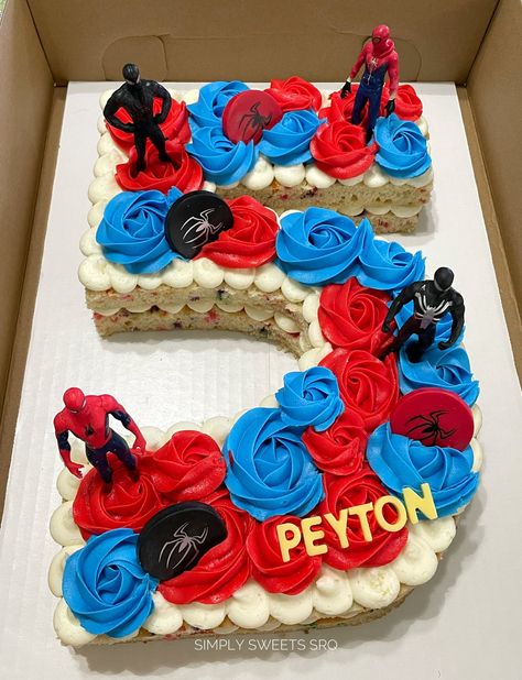 Number 6 Superhero Cake, Spiderman Number Cake, Number 4 Superhero Cake, Number Cake Spidey, Number 4 Spiderman Cake, Ironman Cake, Spiderman Birthday Party Decorations, Candy Birthday Cakes, Cake Templates