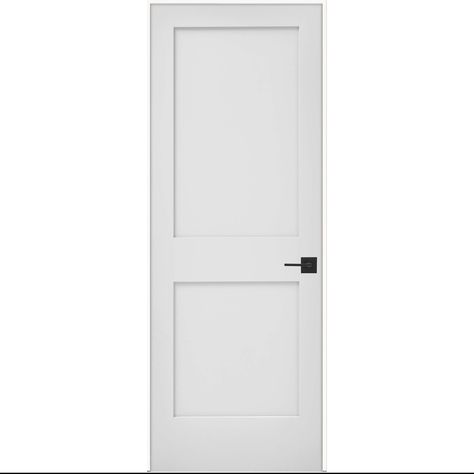 EVELIN(TM) DIY Designer Door Kits make it easy to buy and install beautiful, designer-curated interior doors yourself. The EVELIN(TM) 2-Panel Shaker Door is ideal for homeowners who want to bring classic glamour to a more traditional-style home. Its clean vertical lines draw the eyes upward, creating the illusion of greater height in your space. And the simplicity of the door's design will complement a variety of interior decors. JELD-WEN 32-in x 80-in Solid Core 2-panel Square Left Hand Smooth Primed Mdf Flat Jamb Single Prehung Interior Door in White | LOWOLJW249800042 2 Panel Shaker Door, 3 Panel Interior Door, Shaker Interior Doors, Interior Door Hardware, Prehung Interior Doors, Classic Glamour, Traditional Style Homes, Door Design Interior, Storm Door