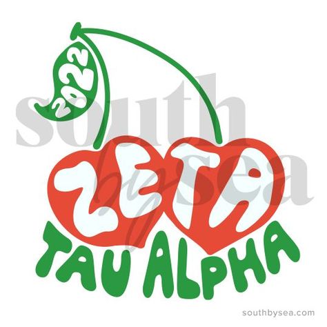 At South By Sea you can create custom designed Greek apparel for you sorority. Zeta Tau Alpha, Sorority Designs, Zeta, Cherries, Hearts, Fruit. Let us help you create the best sorority merch! #SororityShirts Zeta Tau Alpha Shirts, Sorority Tshirt Designs, Greek Letter Shirts, Recruitment Ideas, Sorority Recruitment Outfits, Sorority Shirt Designs, Sorority Merch, Sorority Letters, Sorority Designs