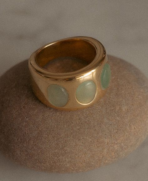 Aventurine Wide Ring Ceramics Jewelry, Bold Rings, Ring Styles, Wide Ring, Medieval Times, Wide Rings, Jewelry Studio, Be Mindful, Accessories Handmade