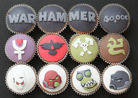 warhammer cupcakes Video Game Cakes, Medieval Party, Cupcake Decor, 40th Birthday Cakes, Kids Birthday Themes, Cookie Cake, Baby Cake, Let Them Eat Cake, Warhammer 40k