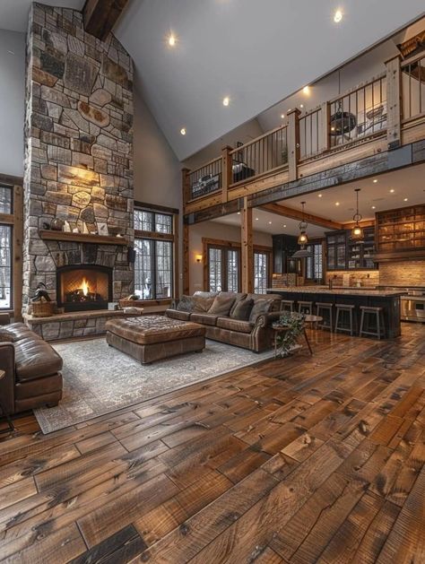 Rustic Living Rooms, Barn House Design, Farmhouse Kitchens, Modern Rustic Homes, Dream Life House, By The Fireplace, Farmhouse Style House Plans, Rustic Home Design, Barn Style House