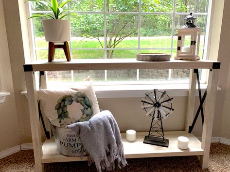 Small Table In Front Of Window, Table Behind Couch In Front Of Window, Under Window Table Decor, Side Table In Front Of Window, Console Table Decorating By Window, Console Table In Front Of Window Decor, Entryway Table In Front Of Window, Table Under Window Living Room, Console Table By Window