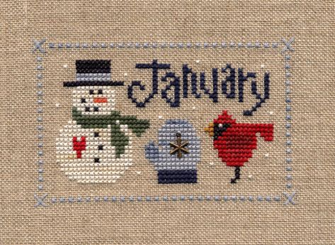 January Cross Stitch, Lizzie Kate, Cross Stitch House, Cross Stitch Pillow, Winter Cross Stitch, Cross Stitch Christmas Ornaments, Cross Stitch Love, Cross Stitch Finishing, Cross Stitch Needles