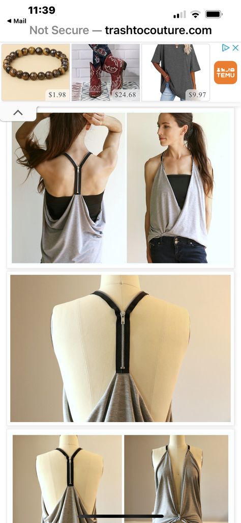 Diy Backless Shirt, Diy T Shirt Ideas, Diy Shirt Ideas, Sewing Clothes Refashion, Diy Clothes Tops, Umgestaltete Shirts, Cut Shirt Designs, Trash To Couture, Diy Cut Shirts