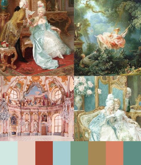 Rococo 💕 Victorian Color Palette, Rococo Aesthetic, Rococo Decor, Victorian Colors, Rococo Art, French Rococo, Modern European, Theme Color, Rococo Style