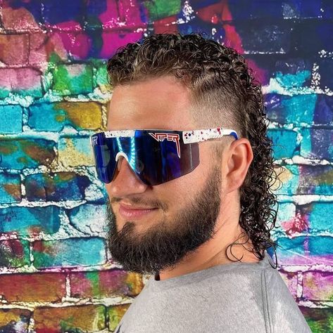 Mullet Perm, Permed Mullet, Mullet Hairstyles, Pit Vipers, Mullet Hair, Mullet Fade, Hat Inspiration, Wow Hair Products, Mullet Haircut