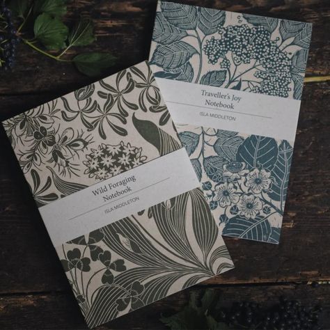 Botanical Notebook, Wild Foraging, Witchy Wallpaper, Bramble, Book Binding, Art Stuff, Linocut, Recycled Paper, Binding