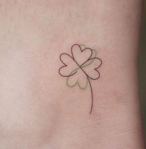 Green Heart Tattoo, Grandfather Tattoo, Side Thigh Tattoos, Forever Tattoo, Tiny Wrist Tattoos, Clover Tattoos, Sibling Tattoos, Fox Tattoo, Small Hand Tattoos