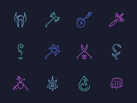 Icons Dungeons And Dragons Classes by Sarah Klara Wald on Dribbble Fire Scythe, Diy Notebook Cover, Dnd Crafts, Dragon Nails, D D Classes, Dragon Icon, Dnd Classes, Dnd Races, Dungeons And Dragons Classes