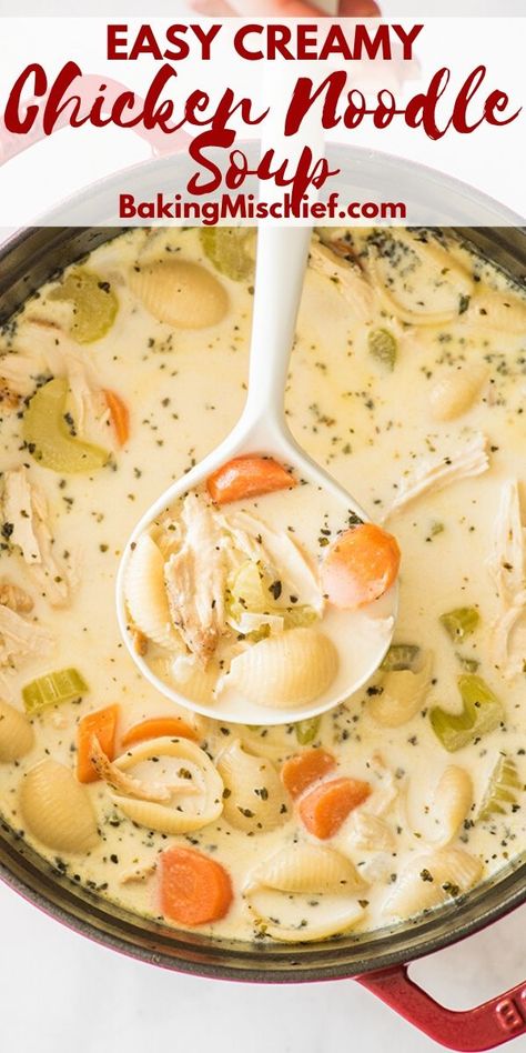 Easy Creamy Chicken Noodle Soup, Chicken Noodle Soup Crock, Noodle Soup Crock Pot, Soup Chicken Noodle, Easy Creamy Chicken, Best Chicken Noodle Soup, Creamy Chicken Noodle, Chicken Noodle Soup Crock Pot, Creamy Chicken Casserole