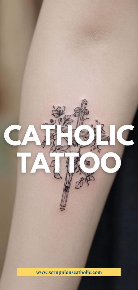 Catholic Tattoo, Minimalist Catholic Tattoo, Catholic Tattoo Crucifix Dainty Catholic Tattoos, Small Catholic Tattoos For Women, Our Lady Of Sorrows Tattoo, Lady Of Sorrows Tattoo, Small Virgin Mary Tattoo, Tattoo Catholic, Catholic Tattoos For Women, Small Catholic Tattoos, Catholic Tattoos