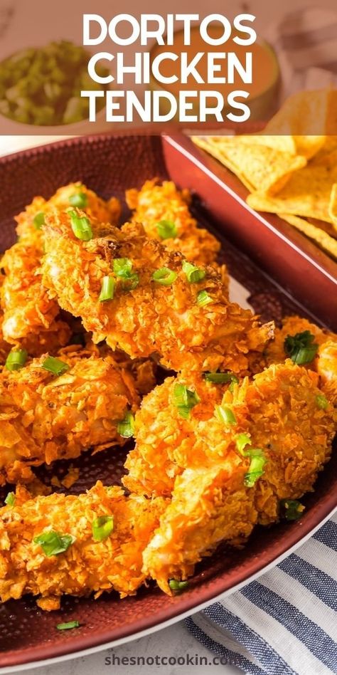 Doritos Chicken Tenders, Dorito Chicken Tenders, Freezing Cooked Chicken, Doritos Chicken, Dorito Chicken, Crusted Chicken Tenders, Fried Chicken Tenders, Crockpot Healthy, Crispy Sweet Potato