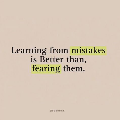 Learning from mistakes is better than fearing them.💫 . . By @sayssxm . . . Ignore Tags, #quotes #morningmotivation #morningquotes #inspiration #lines #explore #fyp #inspiringquotes #inspirationalquotes Learn From Your Mistakes Quotes, Mistakes Quotes Learning From, Learning From Your Mistakes Quotes, Quotes About Making Mistakes, Mistakes Quotes, Mistake Quotes, Learn From Your Mistakes, Morning Motivation, Making Mistakes