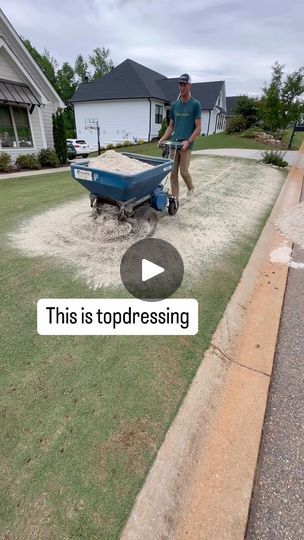 This is sand leveling or topdressing. It creates a more level surface for your lawn by filling in lower areas. I use masonry sand since I have Bermuda. If you have a cool season type of grass, you may want to look at doing more of a topsoil heavy blend. I like to put down a little fertilizer prior to, and after to ensure the Bermuda is growing aggressively through the sand. I water every other day for a week and is typically fully recovered in less than 2 weeks. The deeper the spot, the longer it takes. Part 2 coming soon #lawn #topdressing #lawnleveling #diy #howto #landscaping | The Lawn Dad | James Quinn · A Gentle Sunlight Sand Backyard Landscaping, Backyard Leveling Ideas, Sand Backyard, Leveling Yard, Grass Fertilizer, Lawn Leveling, Front Lawn Landscaping, Yard Ideas Backyard, Bermuda Grass