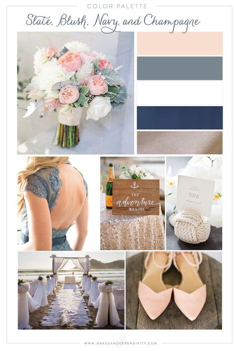 Champagne Wedding Colors, Blush Bouquet, Wedding Dress Champagne, Spring Wedding Colors, Wedding Palette, Wedding Theme Colors, Wedding Color Palette, Champagne Wedding, Gray Weddings